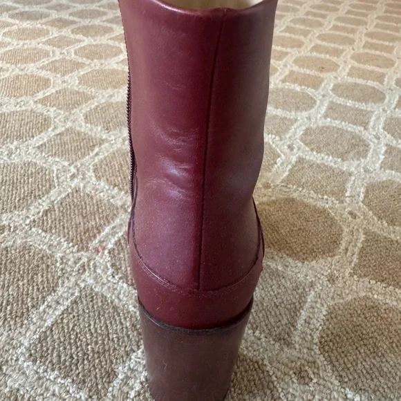 CHANEL Deep Red Ankle Boots - Picture 6 of 10